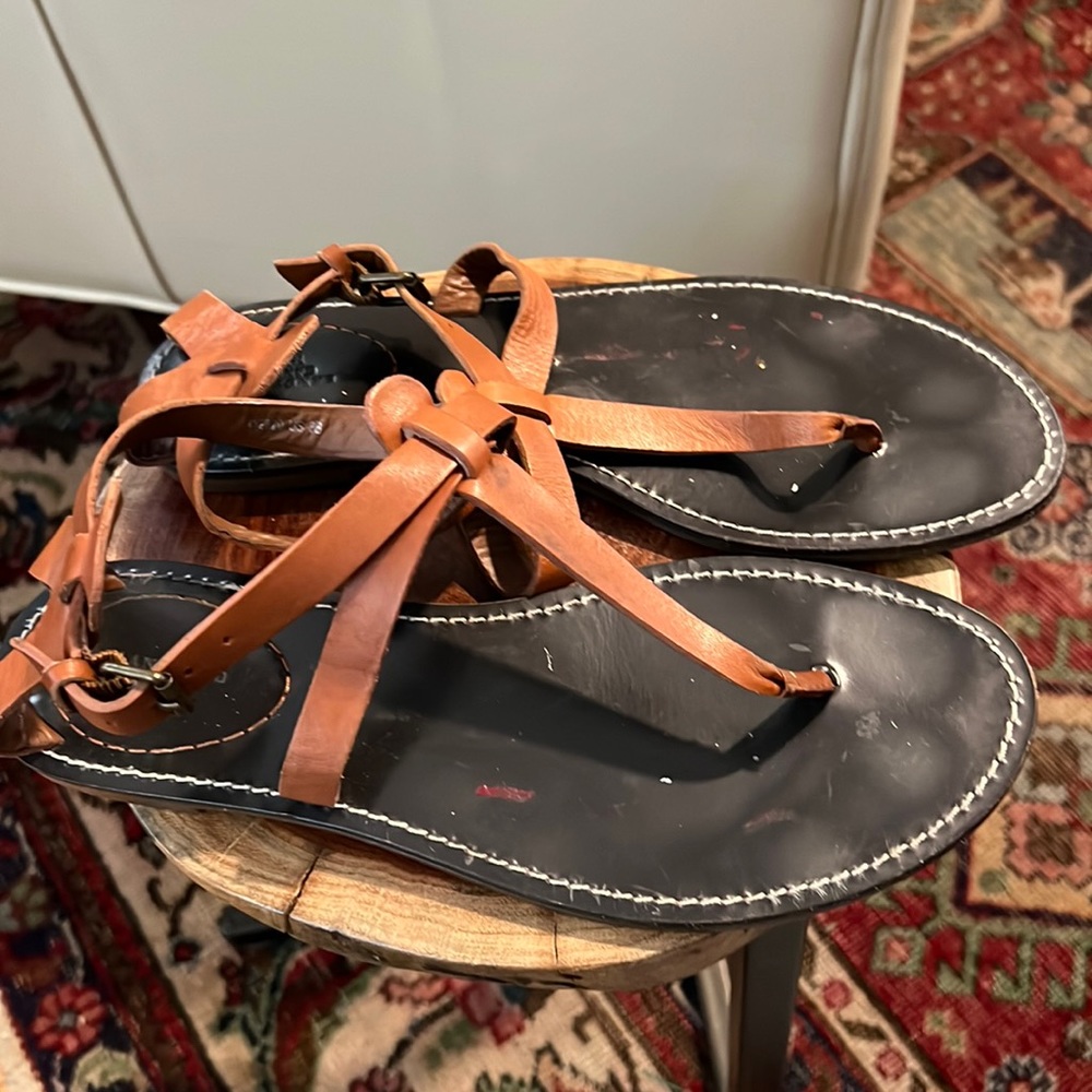 Lands' End Canvas t-strap sandals
